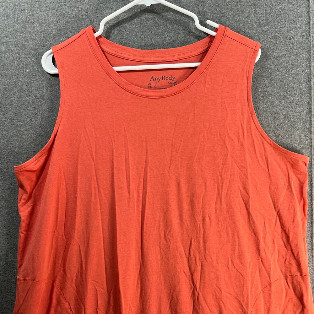 AnyBody Cozy Knit Jersey Tank Dress Burnt Sienna Size 1X - Picture 6 of 13